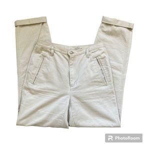 Liz Claiborne Straight Leg High Waisted Cream Trousers